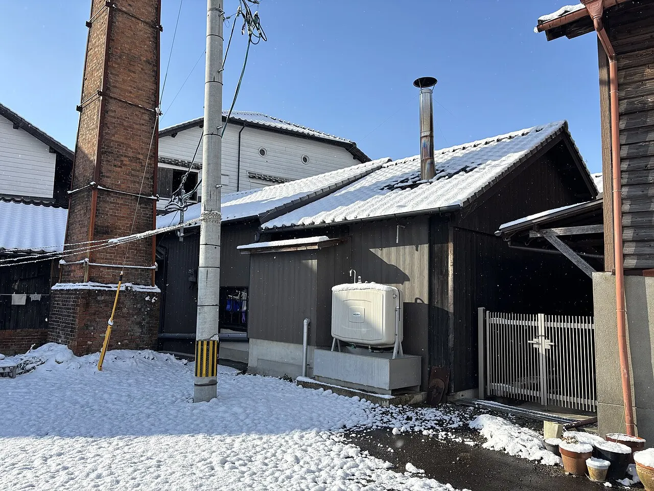光栄菊酒造の洗い場・釜場