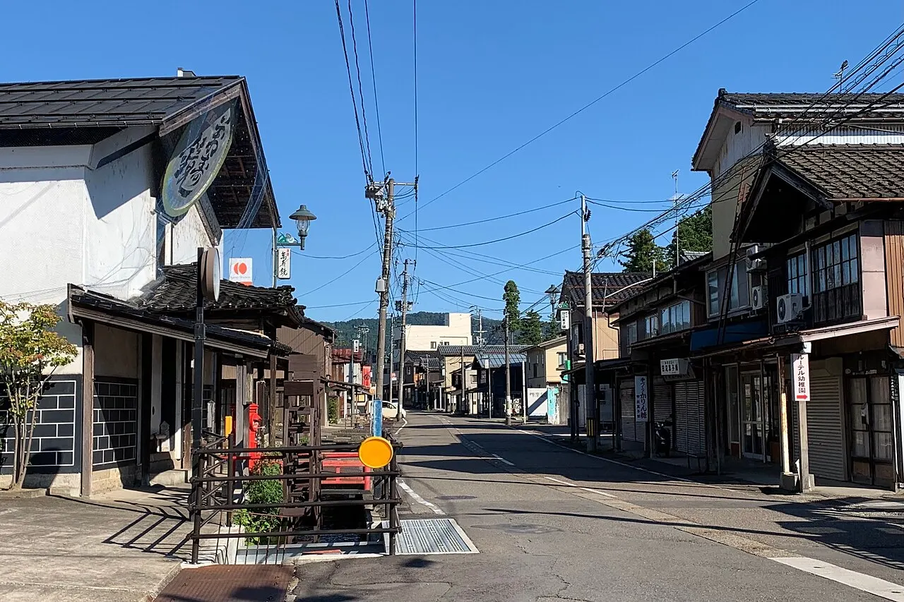 マスカガミの建物がある若宮町の通り